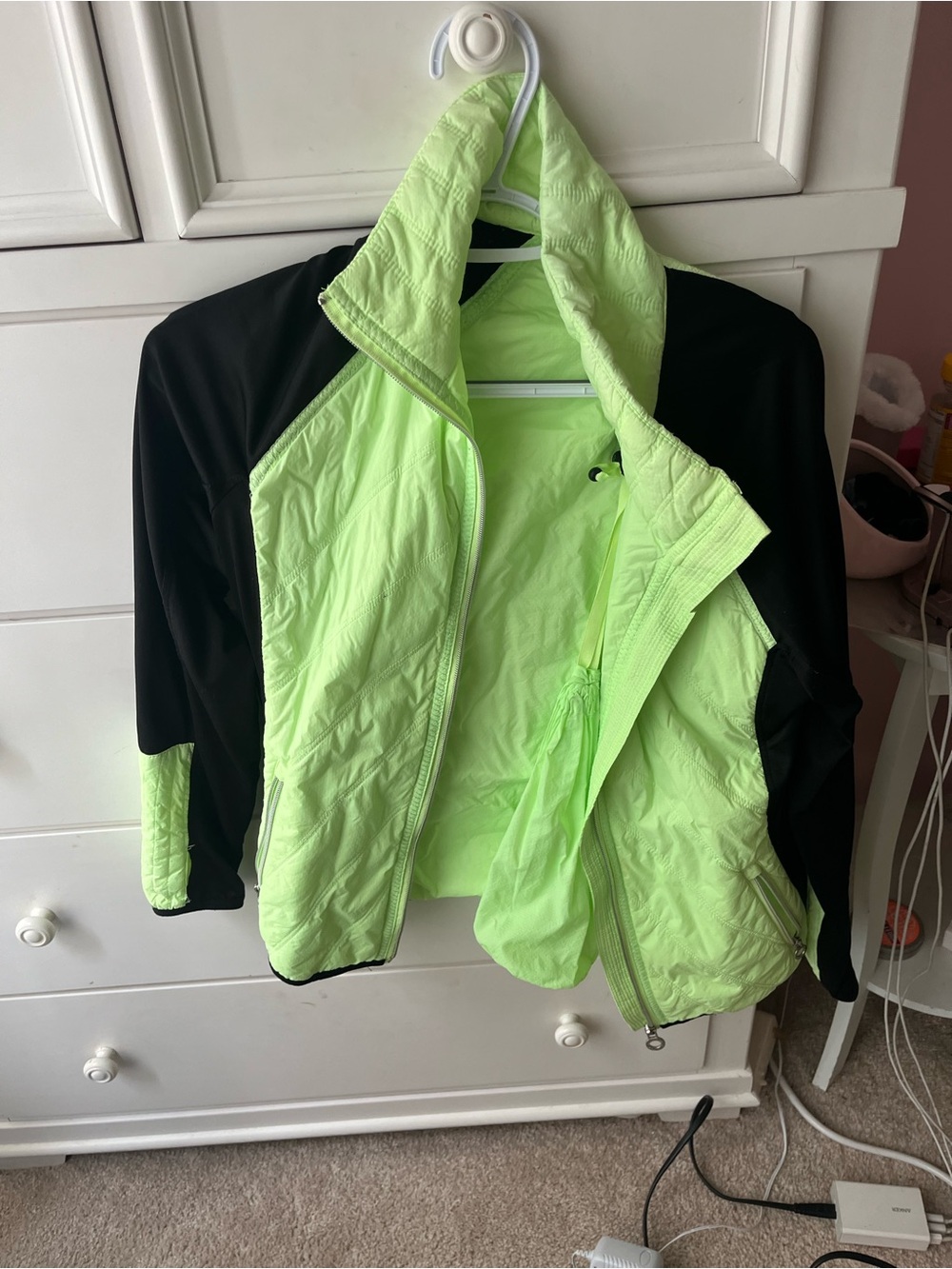 Calvin Klein Black and Neon Green Lightweight Jacket